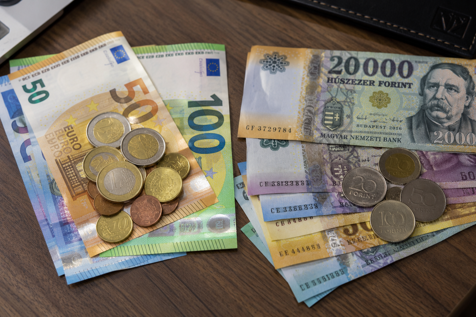 Forintbankjegyek illusztrációja a friss devizaárfolyamokról és a forint aktuális teljesítményéről szóló cikkhez.