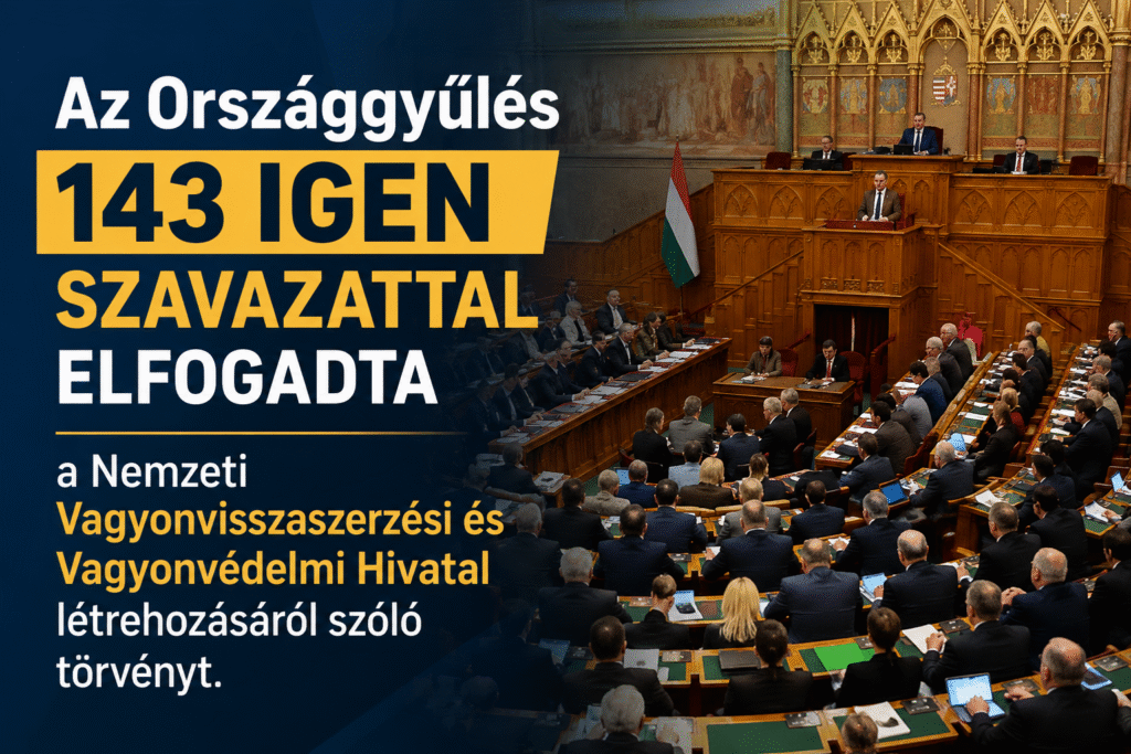A parlament megszavazta a Vagyonvisszaszerzési Hivatalt