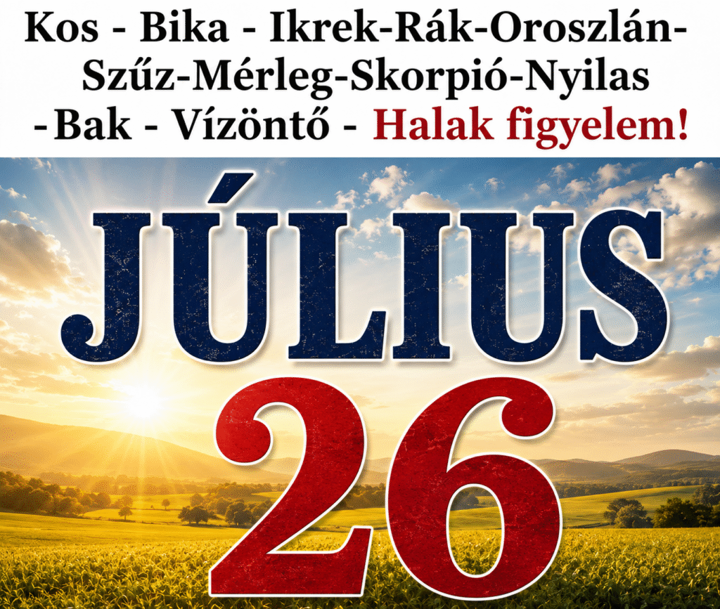 Napi horoszkóp 2026. július 26-ra