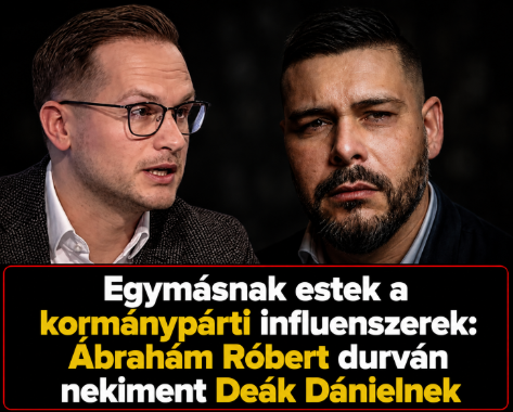 Ábrahám Róbert és Deák Dániel portréja a nyilvános közösségi médiás vitájukról szóló cikk illusztrációján.