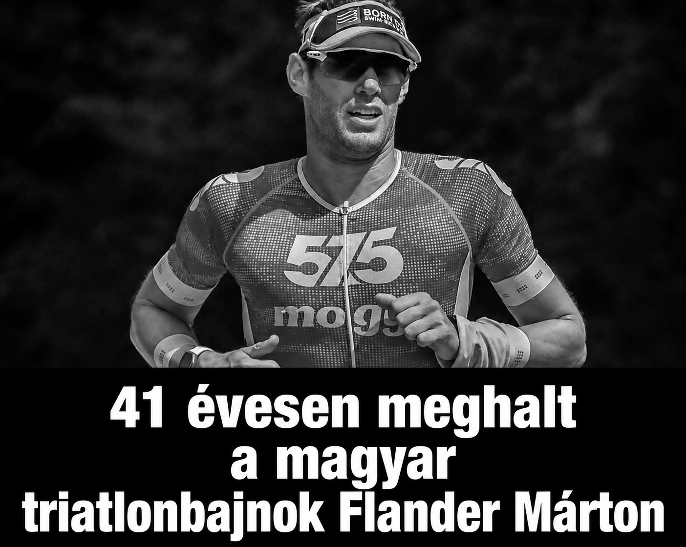 Flander Márton triatlonverseny közben, a 41 évesen elhunyt magyar bajnokról szóló cikk illusztrációjaként.