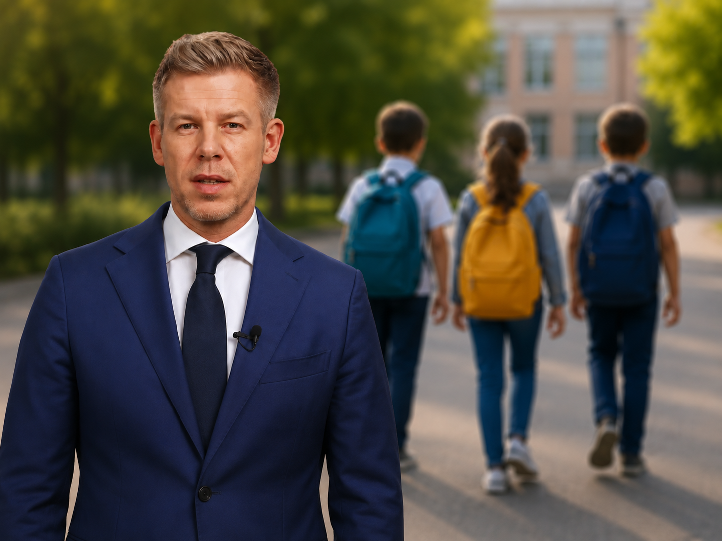 Iskolatáskával sétáló diákok, az iskolakezdési támogatás illusztrációjaként.