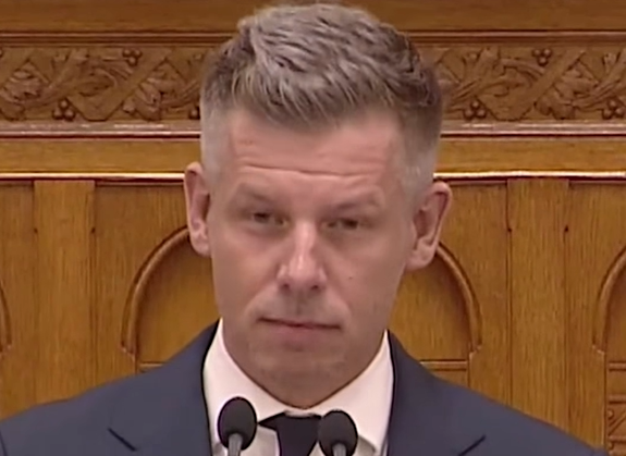 Magyar Péter az Országgyűlésben felszólal, amikor értesül Gulyás Gergely frakcióvezetői lemondásáról